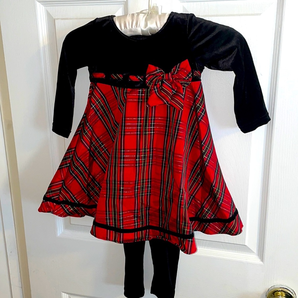 GIRLS HOLIDAY CHRISTMAS PLAID DRESS